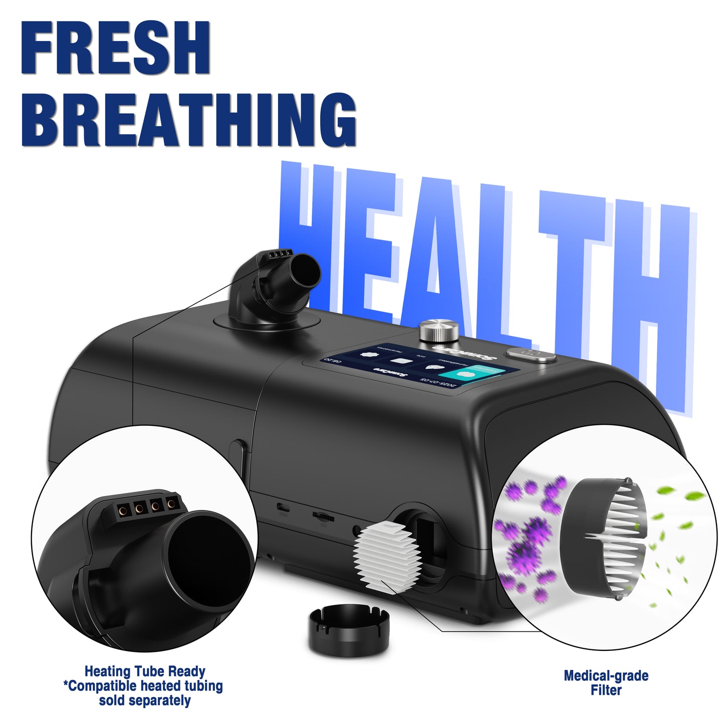 SonaCare BiPAP Machine - 4–30 cmH₂O Wide Range Pressure Flow