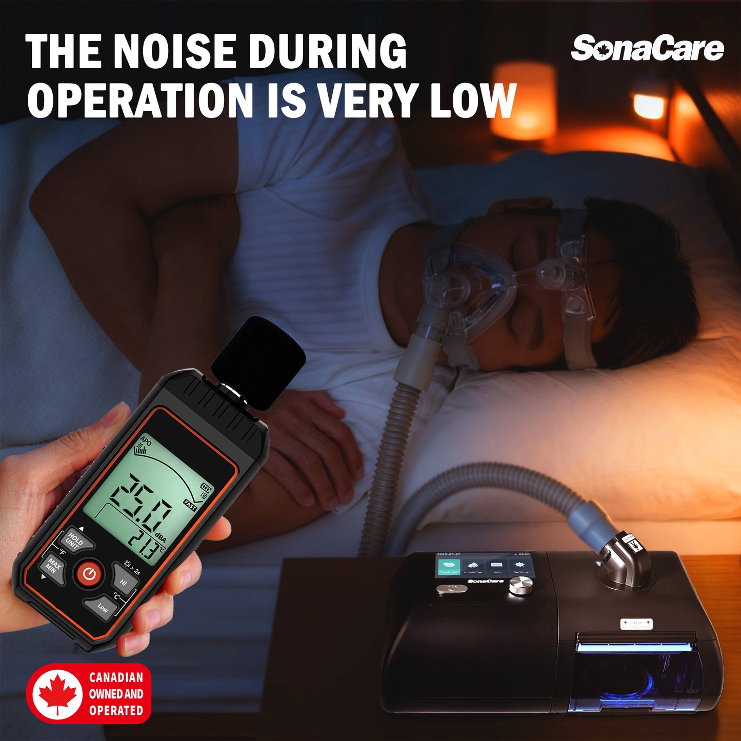 SonaCare BiPAP Machine - 4–30 cmH₂O Wide Range Pressure Flow